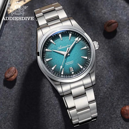 ADDIESDIVE Luxury 39mm Men Automatic Watch 8215 Mechanical BWG9 Super Luminous 100m Waterproof Watches Bubble Glass Men‘s Watch