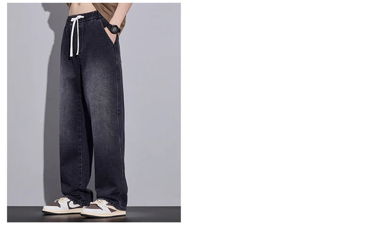 Abbigliamento da uomo Pantaloni a gamba larga Jeans larghi Streetwear Pantaloni in denim moda dritti