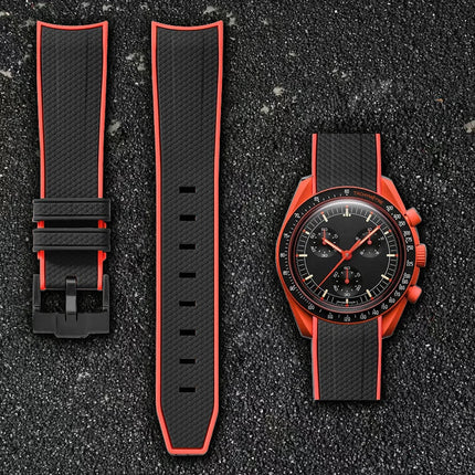 Per Omega Swatch 20mm Curva cinturino per orologio Speedmaster MoonSwatch Planet Snoopy cinturino cinturino a sgancio rapido braccialetto in gomma platinumshop