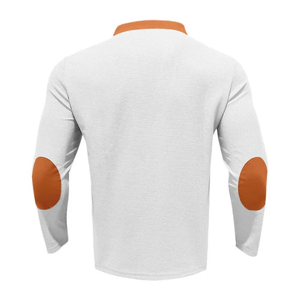 Cross-border new men's waffle color matching strap V-neck top casual long-sleeved bottoming T-shirt PlatiNum