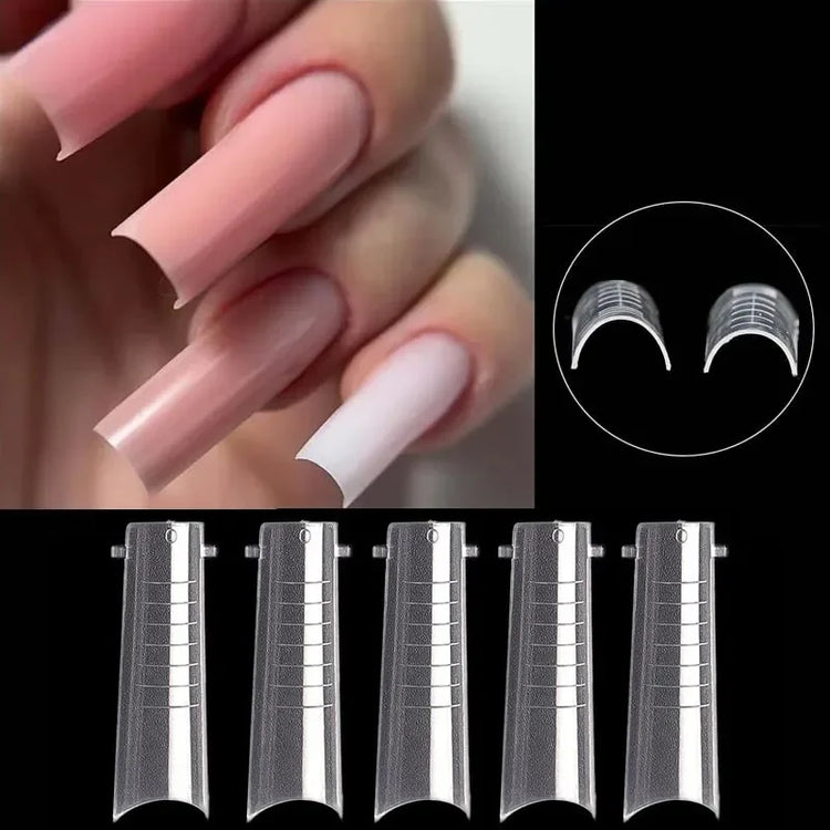 60Pcs Dual Nail Forms Extension Tips Mold Quick Building False Nails Short Almond Acrylic Upper Forms DIY Art Manicure Tool 2027