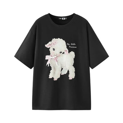 T-shirt lunga Semir con fiocco da donna, vestibilità ampia in cotone, nuova collezione estiva 2025, top grafico carino per ragazze adolescenti