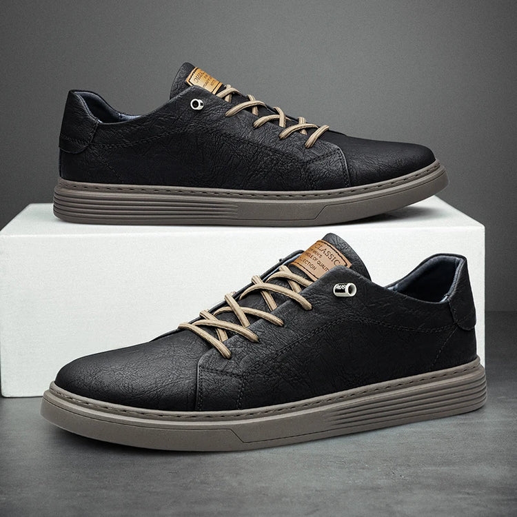 Italian Brand Black Genuine Leather Oxford Shoes UNISEX Casual Shoes Lace Up Flat Sneakers  Luxury Shoes for Men Big Size: 36-47