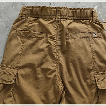 Men's corset casual pants loose 3D vertical cut retro military style outdoor scratch resistant multi-pocket cargo pants