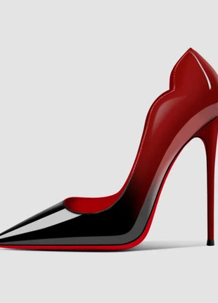 2025New sfumatura fondo rosso tacchi grandi modello leopardo sexy scarpe da donna professionali a punta scarpe singole da laurea nere platinumshop