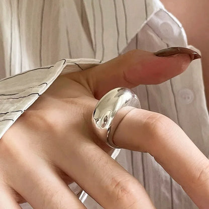 VENTFILLE Anello largo ad arco in argento sterling 925 per gioielli di design punk con geometria femminile regalo asimmetrico Dropshipping
