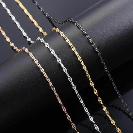 Yadreva Catena con labbra in rilievo Collana sottile in acciaio inossidabile da 2,5 mm Accessori per gioielli impermeabili con maglie fatte a mano PlatiNum
