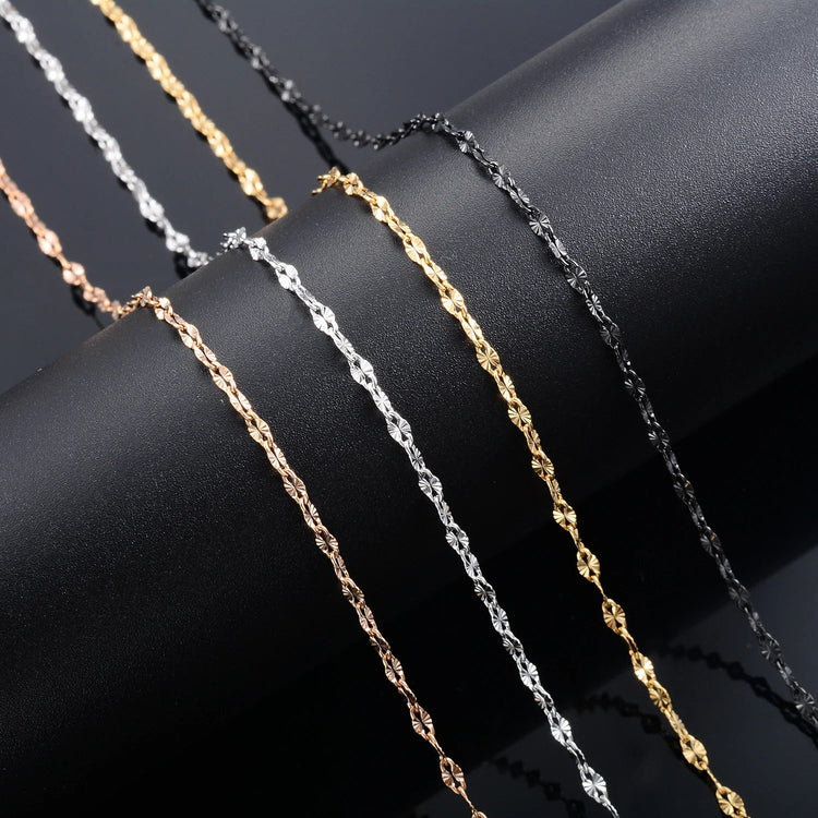 Yadreva Catena con labbra in rilievo Collana sottile in acciaio inossidabile da 2,5 mm Accessori per gioielli impermeabili con maglie fatte a mano PlatiNum