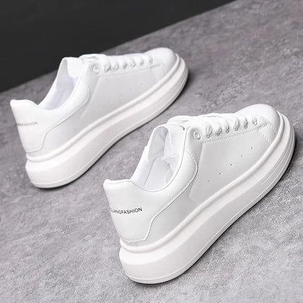 Brand Men's Shoes Black Glossy Casual Men Shoes White Fashion Couple Sneakers Man Shoes for Men