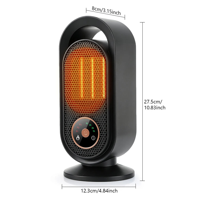 1000W Winter Portable Desktop Heater 4 Timer Settings Warm Air Blower PTC Fast Heating Household Heater for Home Office Indoor