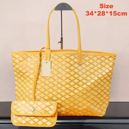 Borsa tote da donna in vera pelle da 34 cm, borsa alla moda, set da 2 pezzi con mini portafoglio in pelle abbinato per lo shopping quotidiano