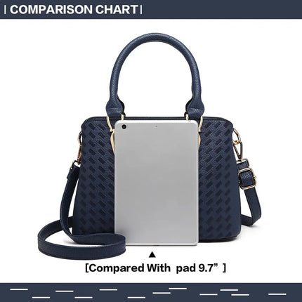 Borsa da donna Miss Lulu, borsa con manico medio modello litchi, borsa a tracolla elegante in maglia di alta qualità