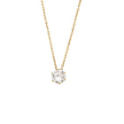 E.B.belle  Stainless Steel PVD Plated 3A Zircon Stone Crown Pendant Necklace Ladies Minimalist Weddng Party Crystal Necklace PlatiNum