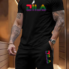 Completo Sportivo Estivo da Uomo per Spiaggia, Casual, per Basket e Attività all'Aperto, Comodo Set Due Pezzi con T-Shirt Larga alla Moda e Pantaloncini platinumshop