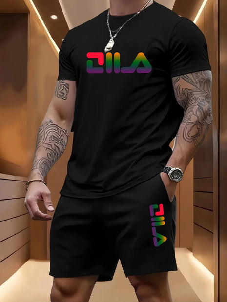 Completo Sportivo Estivo da Uomo per Spiaggia, Casual, per Basket e Attività all'Aperto, Comodo Set Due Pezzi con T-Shirt Larga alla Moda e Pantaloncini platinumshop