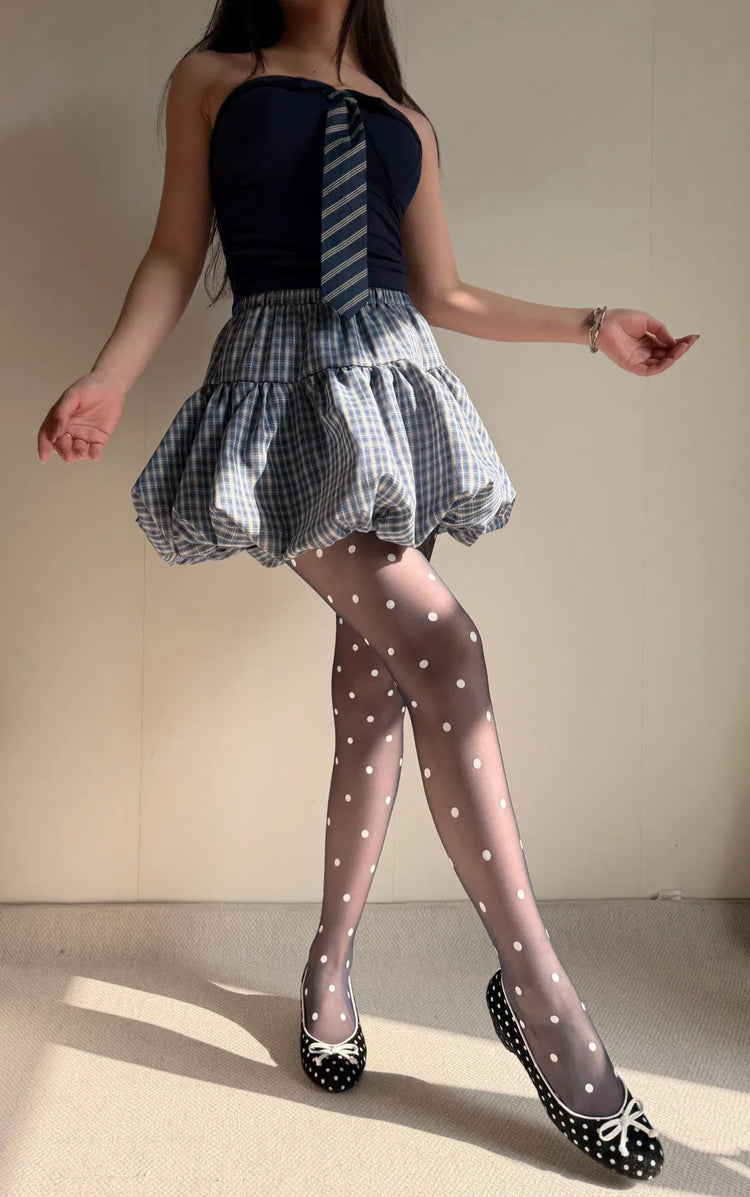 Calze in Seta a Pois Grandi Colorate, Sexy Stampa a Pois, Ultra Sottili, Collant da Donna, Accessori per Gonna JK