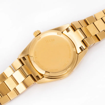 Orologio al Quarzo da Donna alla Moda 30mm, Cronografo in Oro 24K con Doppio Calendario, Cinturino in Acciaio Inossidabile, Impermeabile, Regalo per Moglie platinumshop