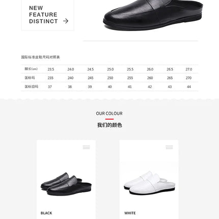 Mezze mocassini da uomo in pelle estiva pantofole mocassino Slides muli traspiranti per uomo Outdoor leggero Casual mezze scarpe 2023