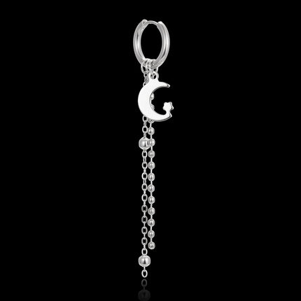 KPOP Orecchini coreani in acciaio inossidabile Donna Uomo Luna Piuma Catena Croce Orecchini punk geometrici Gioielli Hip Hop Unisex platinumshop