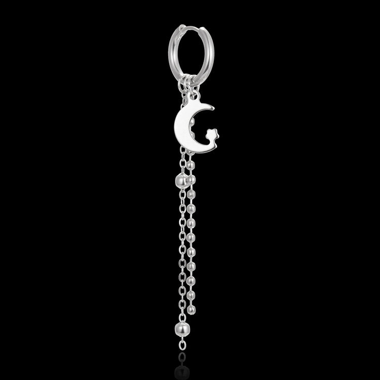 KPOP Orecchini coreani in acciaio inossidabile Donna Uomo Luna Piuma Catena Croce Orecchini punk geometrici Gioielli Hip Hop Unisex platinumshop