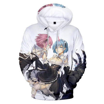 Harajuku Hip Hop Comfortable Re ZERO Rem Ram 3D print Hoodies Sweatshirts Men/Women Sweatshirt Adult/Child Casual Pullovers