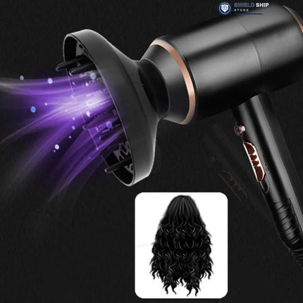 2000W Professional Hair Dryer with Negative Ion Technology, Cool Shot Function, Diffuser Attachment, Fast Drying Blow Dryer for Home Salon Styling