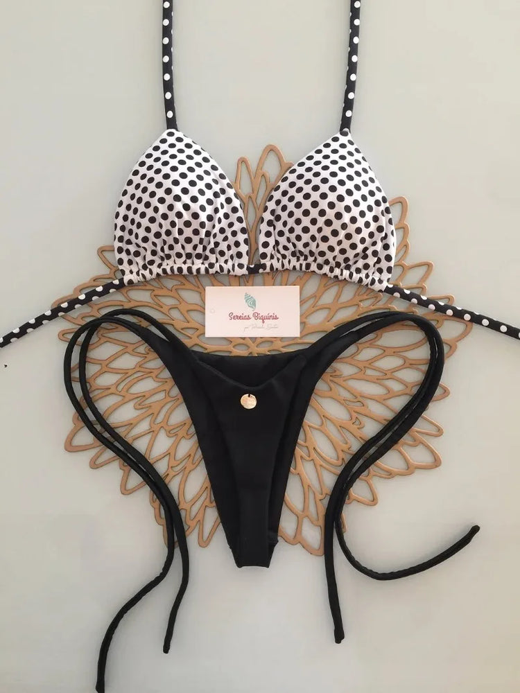 Micro Bikini Push-Up Donna 2026 - Set Bikini Brasiliano Halter con Stampa Floreale e Tinta Unita - Costumi da Bagno da Spiaggia