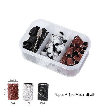 Nail Sanding Ring Bands 80/120/180/240 Grit Electric Manicure Drill Grinding Heads UV Gel Polish Removal Pedicure Abrasive Tools 2028