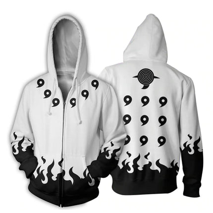 Anime Narutos Zipper Hoodie Cosplay Peripheral Digital Printing Hooded Cardigan Adults Children Daily Necessities