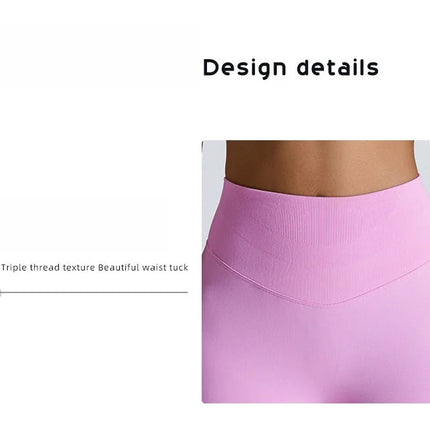 Seamless Women Solid Color High Waist Yoga Pants Sexy Hip-lifting Tight Sports Pants Women Push Up Fitness Workout Yoga Leggings PlatiNum