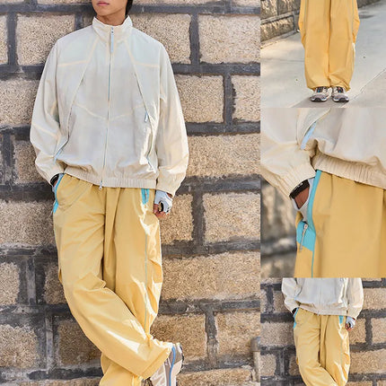 Men Women Splice Fashion Outdoor Loose Casual Lightweight Quick Dry Sports Cargo Baggy Pants Track Trouser Jogger Sweatpants