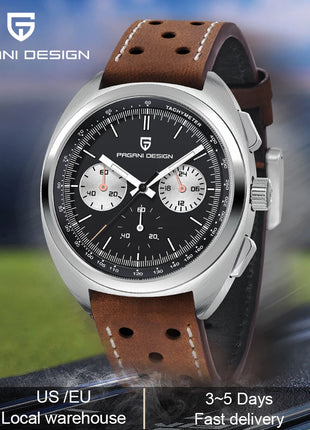 PAGANI DESIGN Orologi da uomo Retro Panda Quadrante Orologio al quarzo da uomo Giappone VK63 Cronografo Vetro zaffiro Orologio da polso da uomo 2024 Nuovo