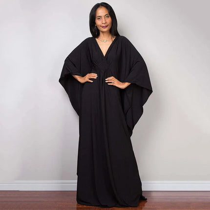 Cover Up Caftano casual da donna Taglie forti Abiti da spiaggia Abito da bagno con maniche a pipistrello platinumshop