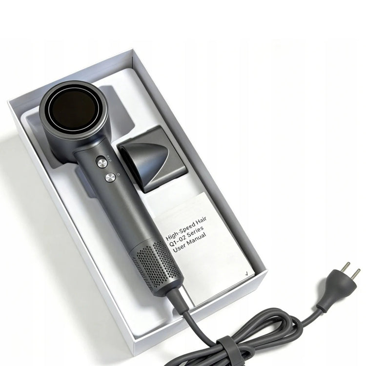 1500W Hair Dryer Negative Ions Hair Care Professional Leafless Hair Dryer Silent And Quick Drying With LCD Display For Home Travel Gift