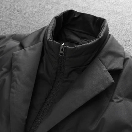 Minglu Autumn Winter White Duck Down Men's Jackets High Quality Solid Color Detachable Collar Single Breasted Male Coats 4XL