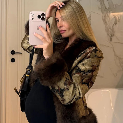 Women Wool Blend Coat Big Faux Fur Collar And Cuffs Belted Waist Wrap Loose Winter Jacket Thick Warm Elegant Lady Outerwears