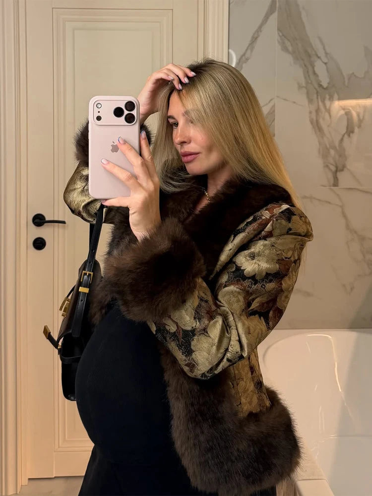 Women Wool Blend Coat Big Faux Fur Collar And Cuffs Belted Waist Wrap Loose Winter Jacket Thick Warm Elegant Lady Outerwears