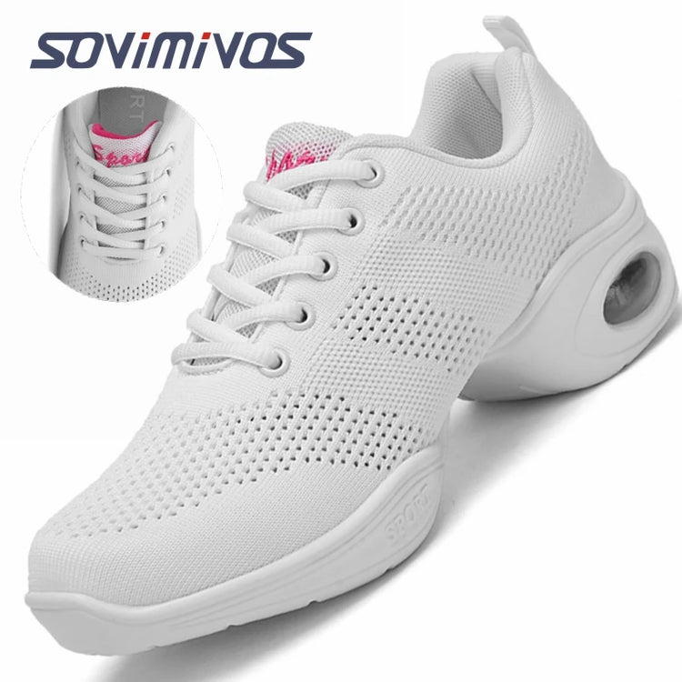 New Soft Outsole Breath Dance Shoes Women Sports Feature Dance Sneakers Jazz Hip Hop Shoes Woman Dancing Shoes Ladies Sneakers