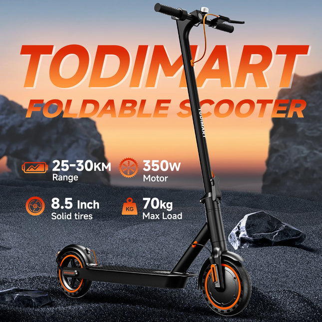 Monopattino Elettrico Todimart T3 con Motore da 350W, Cruise Control, Autonomia 25-30KM, Pneumatici da 8.5 Pollici, 3 Modalità di Velocità, Sistema di Frenatura Doppio, E-Scooter Veloce per Adulti e Adolescenti