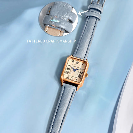 LUCKY FOX 2 pezzi confezione regalo di lusso leggera set braccialetto orologio orologio al quarzo quadrato da donna semplice e alla moda regalo del festival Reloj platinumshop