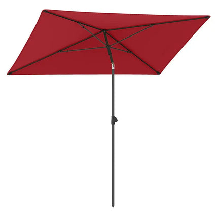 213×140cm Rectangular Patio Umbrella with 30° Push Button Opening, Portable Outdoor Umbrella with 2-Section Tilting Design and Carry Bag
