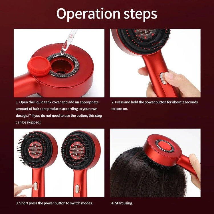 Factory Direct 2026 Electric Hair Regrowth Brush with Infrared Light Machine Acupoint Scalp Massage Anti-Hair Loss Exercise Hair