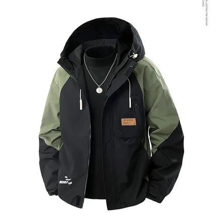 Big Size 9XL Men's Casual Jacket Hooded Windbreaker Male Spring Autumn Outerwear Patchwork Fashion Windproof Oversize Plus Large