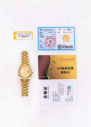 Orologio al Quarzo da Donna alla Moda 30mm, Cronografo in Oro 24K con Doppio Calendario, Cinturino in Acciaio Inossidabile, Impermeabile, Regalo per Moglie platinumshop