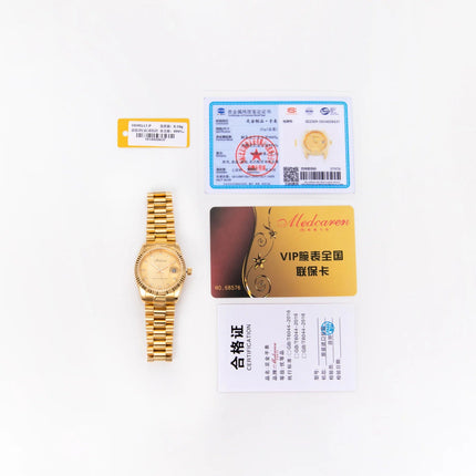 Orologio al Quarzo da Donna alla Moda 30mm, Cronografo in Oro 24K con Doppio Calendario, Cinturino in Acciaio Inossidabile, Impermeabile, Regalo per Moglie platinumshop