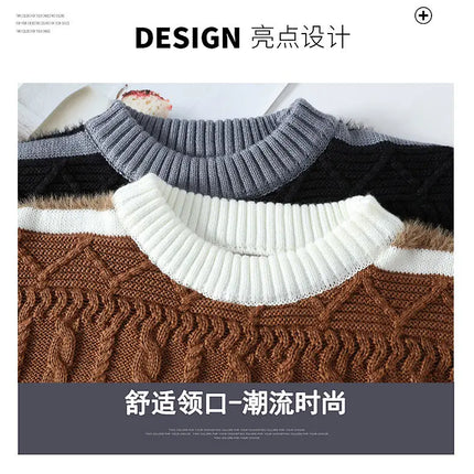 2024 winter new arrival korean style thicken mens warm sweater men fashion sweaters Men's wool pullovers male full size M-3XL