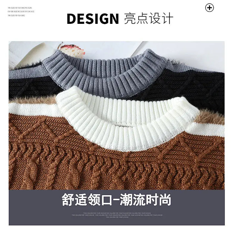 2024 winter new arrival korean style thicken mens warm sweater men fashion sweaters Men's wool pullovers male full size M-3XL