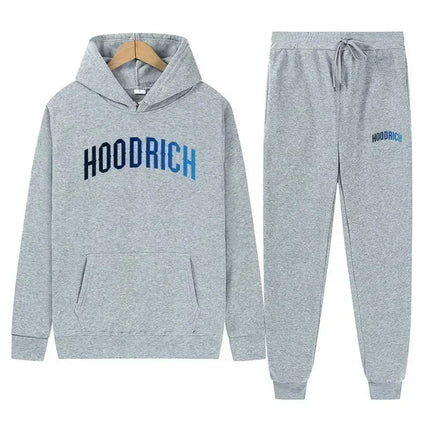 2025 Autumn/Winter Men's and Women's Letter-Printed Sporty Sweatshirt Set - Classic, Retro, Comfortable and Versatile PlatiNum