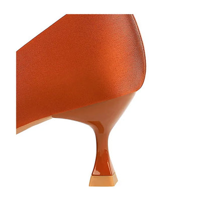 2025 nuevos tacones altos de 10 cm, zapatos de mujer con lazo de diamantes de imitación, punta puntiaguda, tacón de seda, zapatos de salón de mujer, tacón de copa de vino, zapatos de fiesta de primavera con tacón de aguja
