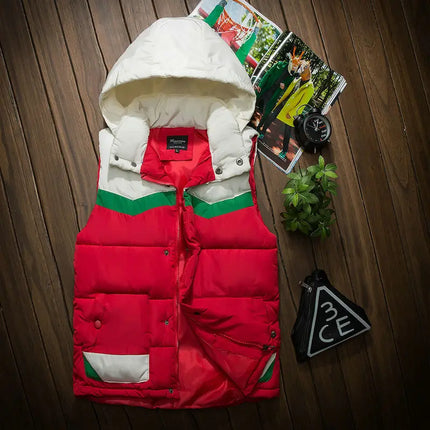 2026 Autumn Winter Hooded Vest Men Casual Slim Warm Women Sleeveless Jacket Coat Youths Mens Man Vest Plus Size S-3XL